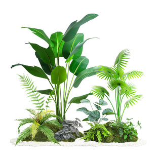 室内仿真绿植造景楼梯下装饰庭院造景景观布置假植物组合大型摆件