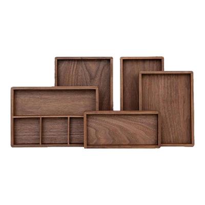 中鲁皓强黑胡桃木质托盘长方形