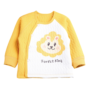 婴幼儿夹棉保暖上衣宝宝秋冬无骨开衫冬装长袖新生男女小童衣服