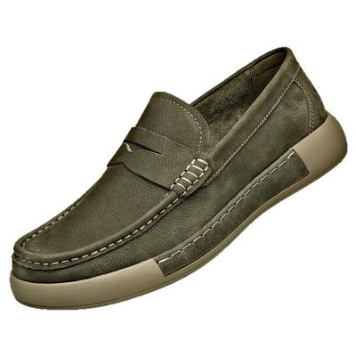 富贵鸟头层牛皮时尚休闲豆豆鞋