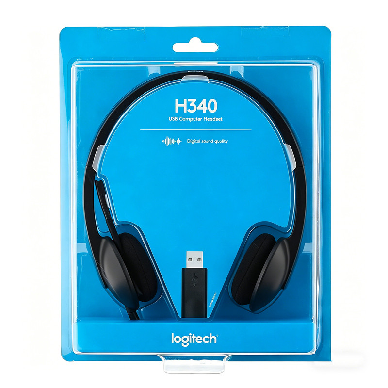 Logitech/罗技H340电脑游戏直接网课带麦克风话筒USB有线耳机耳麦