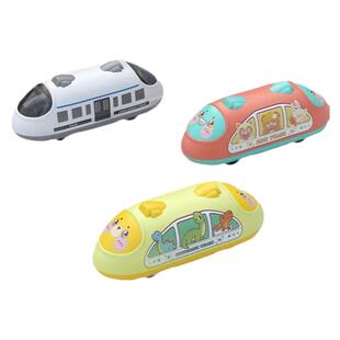 儿童双回力列车玩具萌趣卡通高铁仿真模型宝宝大汽车益智男女小孩