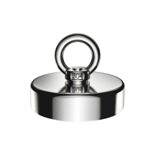 强力磁铁打捞神器圆形吸铁石高强度超强吸力固定器铷钕铁硼大吊环