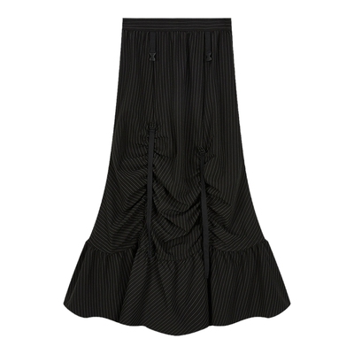 SLY 春季新品暗黑风绑带设计不规则鱼尾半身裙030HAZ31-2691