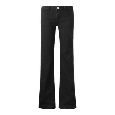 ourhour中腰口袋刺绣微喇牛仔裤