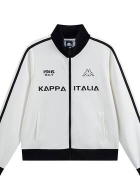 Kappa卡帕女装2025秋季新款时尚复古潮流针织立领外套K0F62WK30D