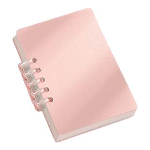 作业登记本笔记本本子A7高颜值活页笔记本小本子不硌手可拆卸口袋本迷你线圈本记事本透明简约风单词本计划本