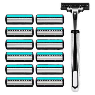 六层刀片德国通用进口6层剃须刀男手动刮胡刀刀片老式刮毛刀架