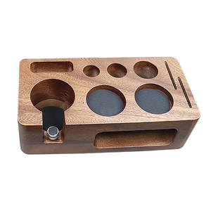 多孔长方南美胡桃木实木收纳多功能压粉底座布粉器压粉锤配套器具