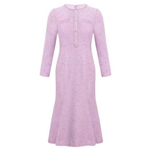 黛玛诗法式名媛气质香风连衣裙女秋季新款优雅圆领粗花呢裙子