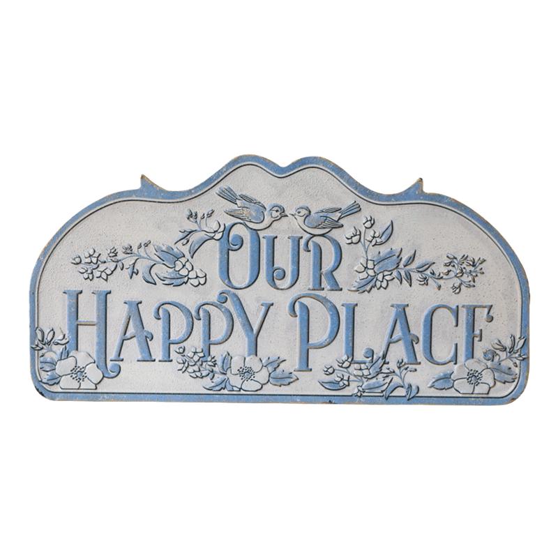 铁艺装饰门牌OUR HAPPY PLACE花园花鸟挂牌家居门口挂件装饰壁饰
