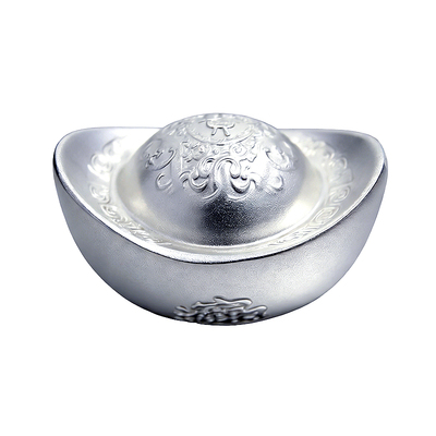 足银9999新贵字磨砂银元宝100克