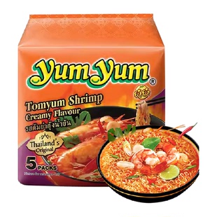 yumyum/养养泰国进口冬阴功酸辣虾浓汤面方便面速食袋装泡面拉面