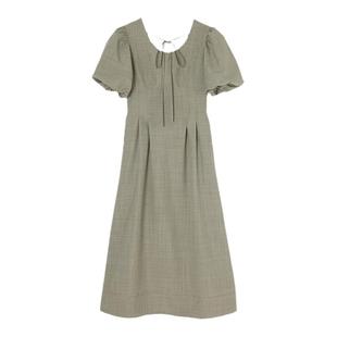 MOUSSY 秋季法式优雅甜美泡泡袖系带连衣裙010HS233-0141