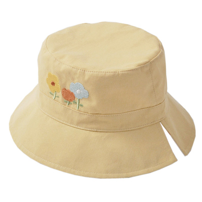 双面戴春夏韩版新款女童遮阳帽渔夫帽宝宝透气棉布防晒太阳帽洋气