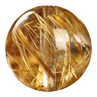 原矿巴西金发晶散珠钛晶圆珠单颗隔珠多宝水晶手串手链diy配饰