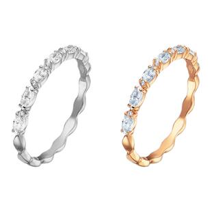 【情人节礼物】施华洛世奇戒指配饰对戒素圈可叠戴饰品高级