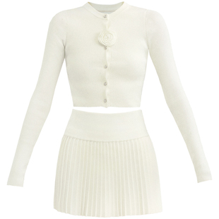 【鞠婧祎同款】易碎商店·八月集 法式时尚针织上衣气质秋冬套装