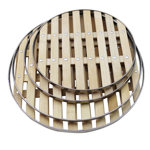 竹篦子竹蒸片蒸架蒸锅炒锅隔层垫竹笼屉篦子不锈钢包边加厚宽竹片