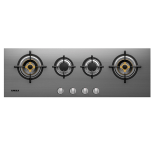 AMKA不锈钢四眼燃气灶嵌入式1m2家用欧式多头煤气炉三头天然气灶