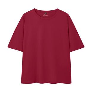 班尼路红色短袖T恤女2026春夏新款基础课宽松休闲青少年百搭上衣N
