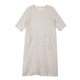 某年某月/十木米原创夏季新款亚麻雨露麻文艺简约显瘦连衣裙
