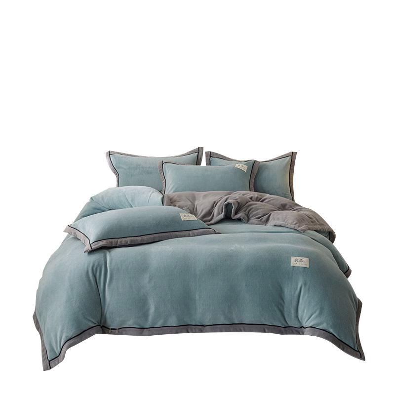 洁丽雅冬季牛奶绒被套单件加绒珊瑚绒法兰绒宿舍单人被罩150x200