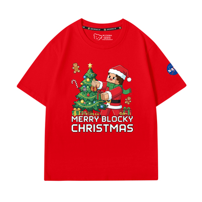 NASA联名我的世界圣诞节游戏T恤