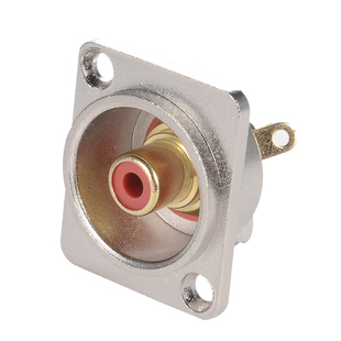 艾威尚莲花RCA端子插座D型音视频信息盒AV接头86面板安装纯铜底座