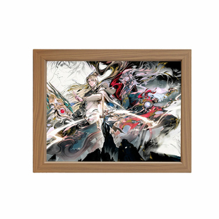 王者荣耀墨染江湖李信镜子灯光画公孙离相框摆件创意小夜灯礼物