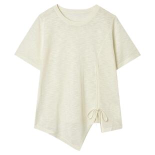 Outlets专柜撤柜正品 SY秋装新款套头短袖上衣不规则下摆针织衫女