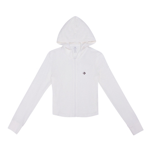 匡威女外套春季新品修身绣花logo连帽简约休闲拉链卫衣WCJ428-W2Y