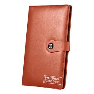 皮面高端存单票据夹收纳本银行定期活期存款储蓄单专用透明防水大容量收纳本汇票支票收集册多功能存单夹插页