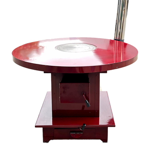 家用柴火气化炉 农村家用柴火炉 圆桌面加厚钢板室内取暖烤火炉子