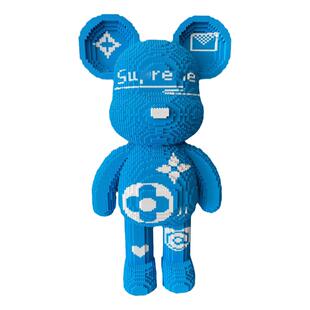 超大暴力熊益智积木成人高难度拼图装玩具网红流体大白熊客厅摆件