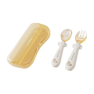 英氏辅食勺婴儿勺子宝宝学吃饭训练弯弯勺子自主进食餐具叉勺PPSU