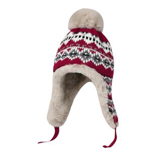 费尔岛帽子女2025新款冬季加绒加厚提花针织毛绒帽保暖护耳雷锋帽