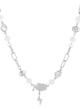 天气云朵闪电项链小众设计高级感