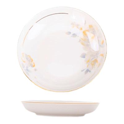 陶瓷饭盘家用圆形菜盘轻奢餐具