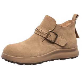 康奈靴子女2025新款爆款冬季加绒时尚马丁靴女百搭舒适勃肯小短靴