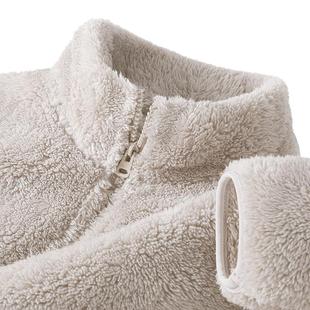 真维斯立领外套女2026新款冬季小个子抓绒内胆双面磨毛摇粒绒上衣