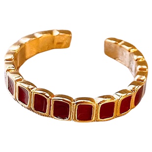 古婷安可拉红色开口戒指女小众设计尾戒轻奢高级感指环复古食指戒