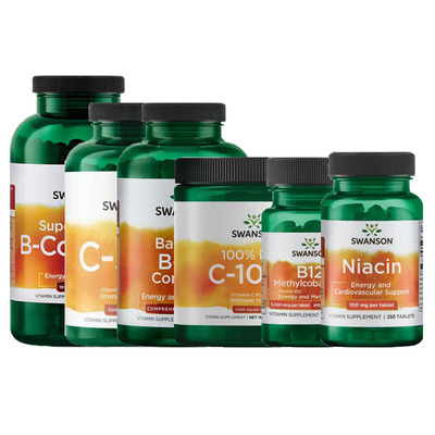 SWANSON维生素B族VB B1B2B3 B5 B6 B12烟酸PABA甲钴胺B50B100B125