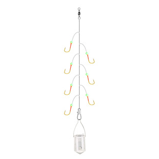 新款小白条杀手金袖鱼钩串钩钓组七星钩钓鱼鱼勾海杆线组饵料套装