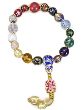 琉璃水晶金箔经文刻字手串