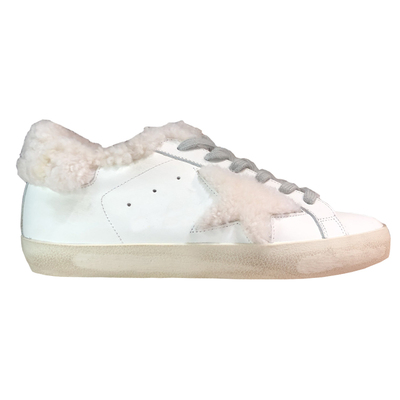 做旧加绒保暖皮毛一体外穿小白鞋