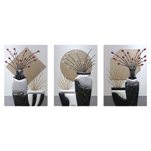 轻奢高级感客厅三联装饰画简约大气沙发背景墙挂画3D立体浮雕壁画