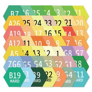 291色mard家拼豆色号贴纸全色系六边形拼豆色号标签贴DODO黄豆豆小舞家分类色号收纳不干胶防水彩色标签贴画