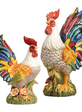 方亚欧式陶瓷彩色乔迁装饰品摆件