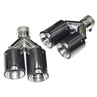 适用于宝马3456X3456系排气管切割改装不锈钢碳纤MP黑色四出尾喉